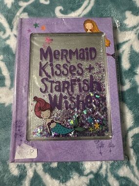 NWT Mermaid Kisses + Starfish Wishes Glitter Cover Journal - Purple